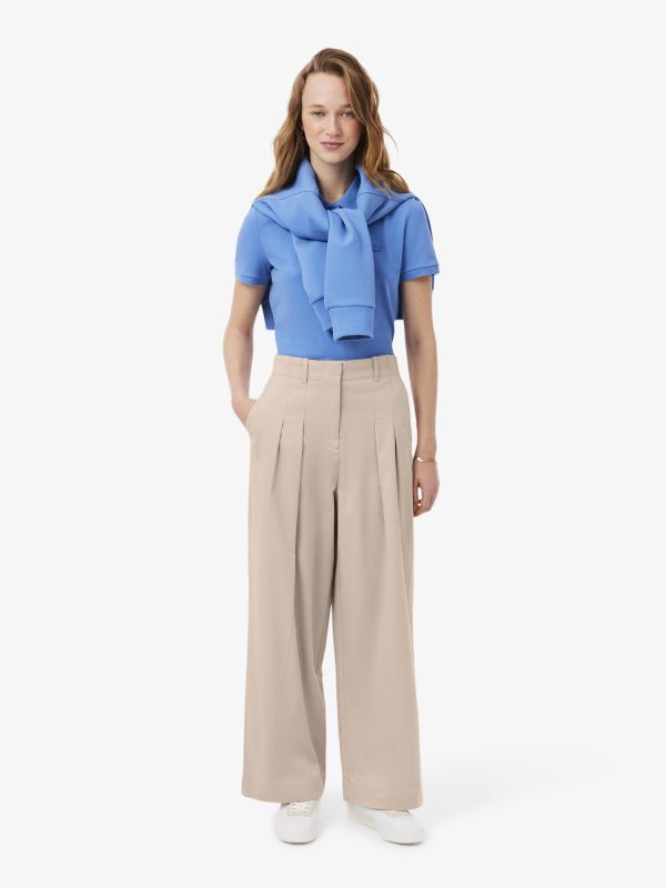 Pantalón Chino de Corte Amplio de Tela de Gabardina Elástica