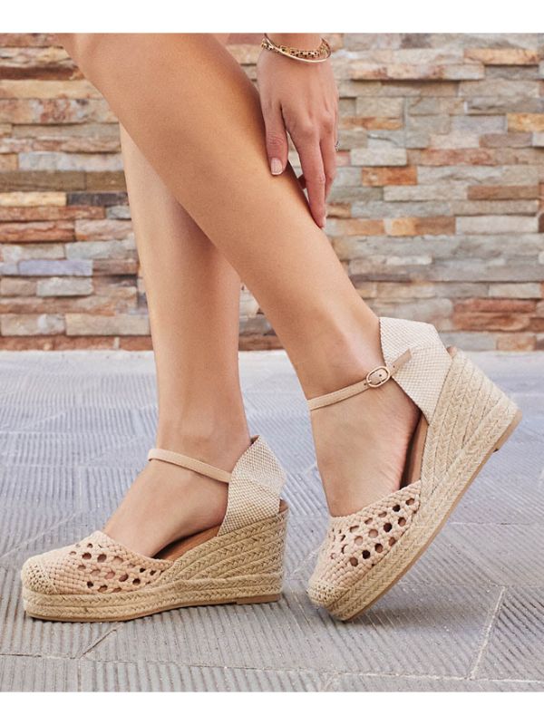 Cuña Trenzada Beige