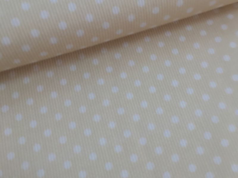 Pique de canutillo FONDO BEIG LUNAR BLANCO