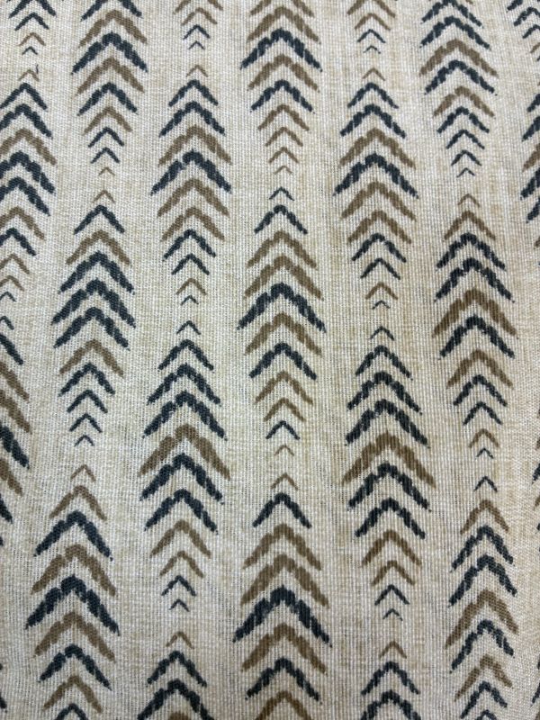 Loneta ESTAMPADA ESPIGA AZUL Y MARRÓN 