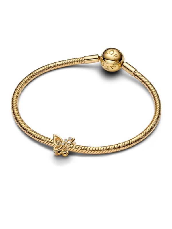 Charm Pandora Mariposa Calada Baño Oro pulsera