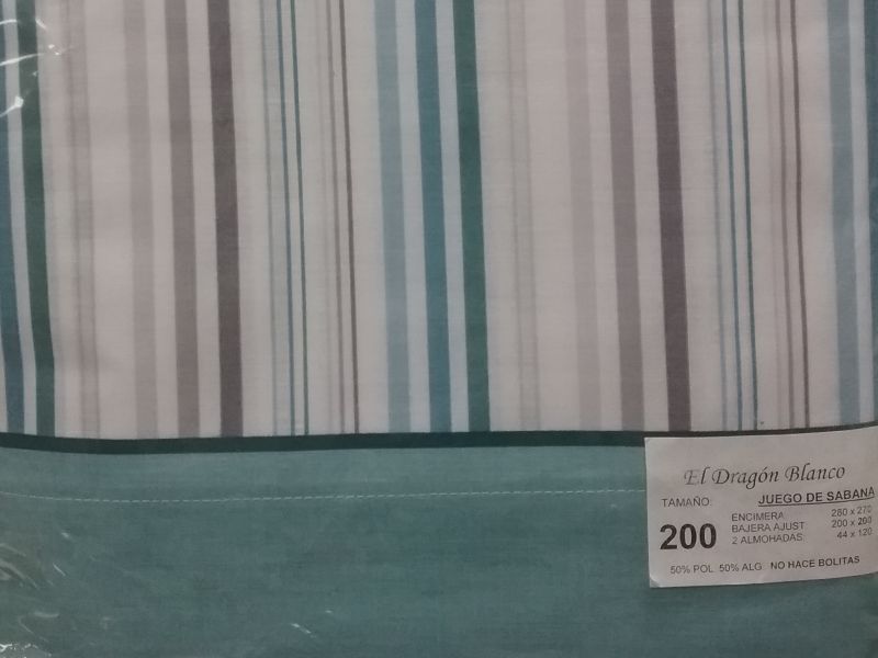 Juego de cama de 2,00 Rayas VERDES