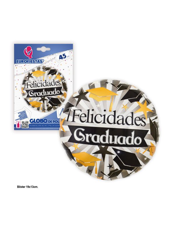 Globo redondo Felicidades Graduado