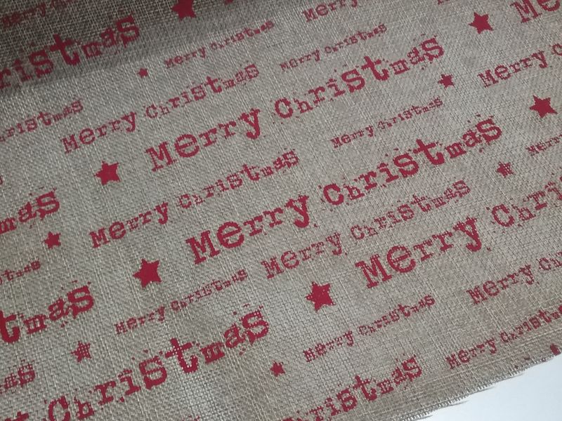 Tela de saco o arpillera  MERRY CHRISTMAS
