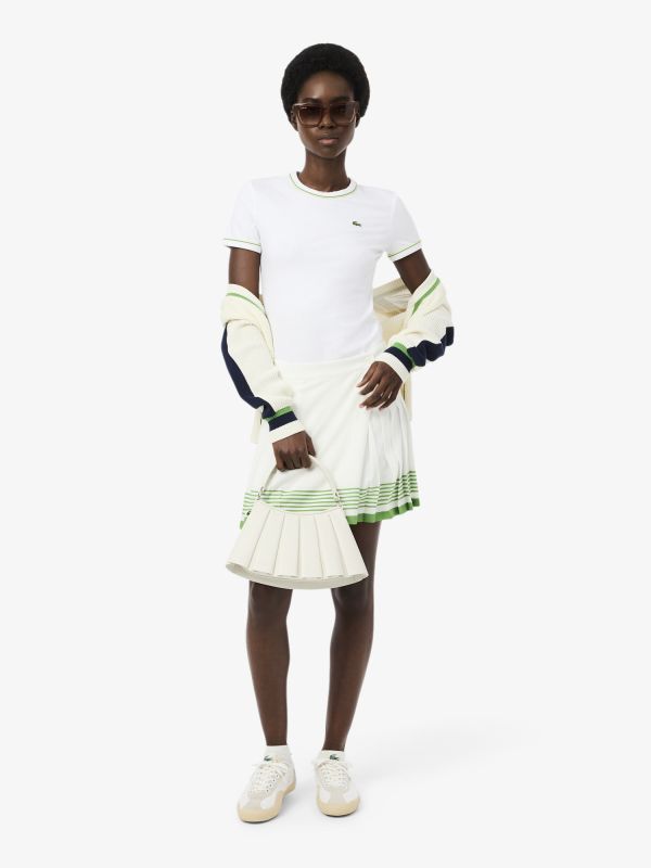 Camiseta de Punto Jersey con Ribete en Contraste