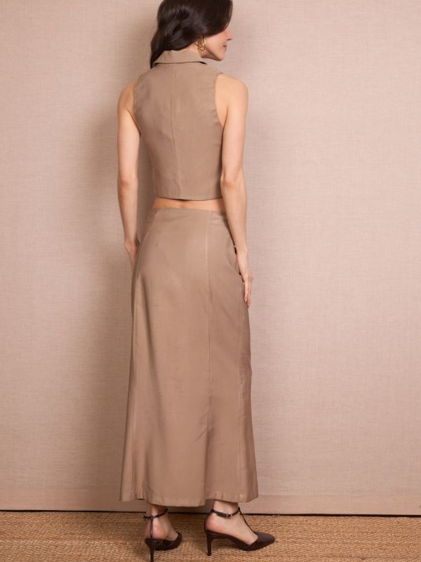 Falda Midi Marrón-2