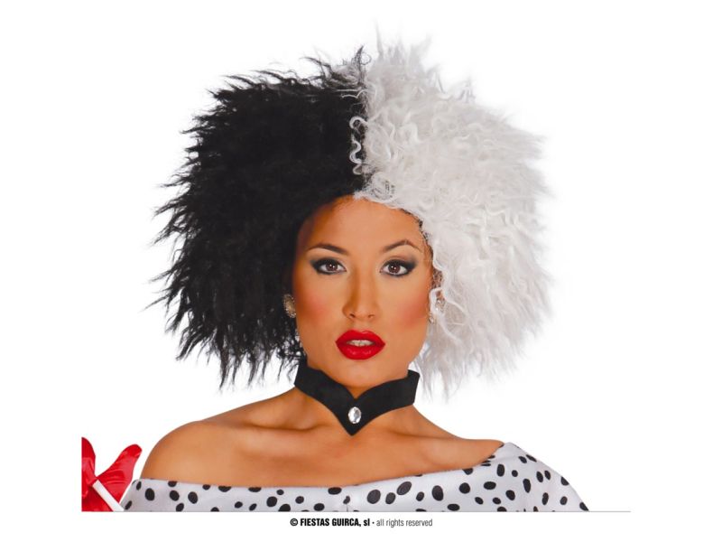 Peluca blanca y negra