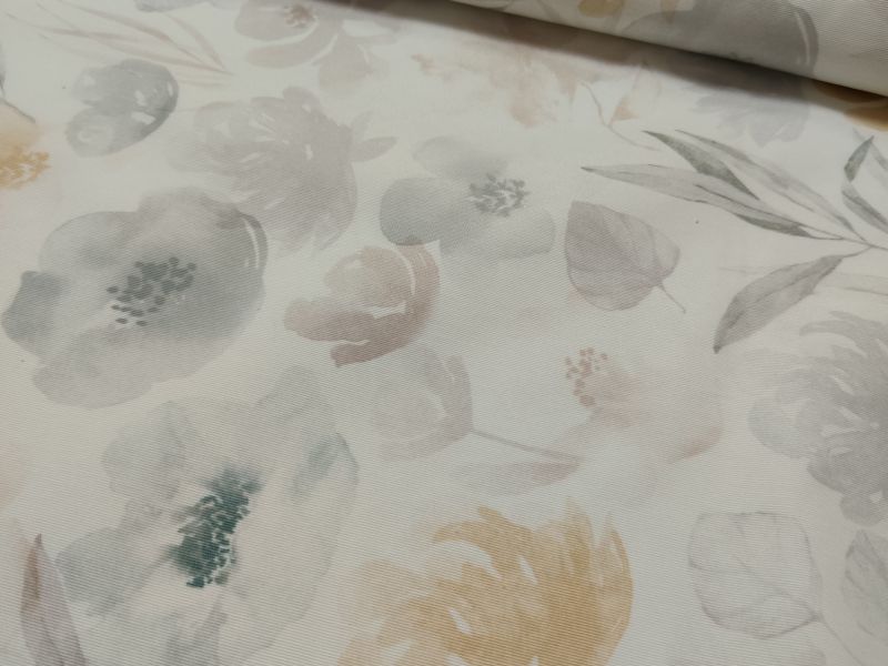 Tela mantel RESINADO FONDO BLANCO FLOR GRANDE 