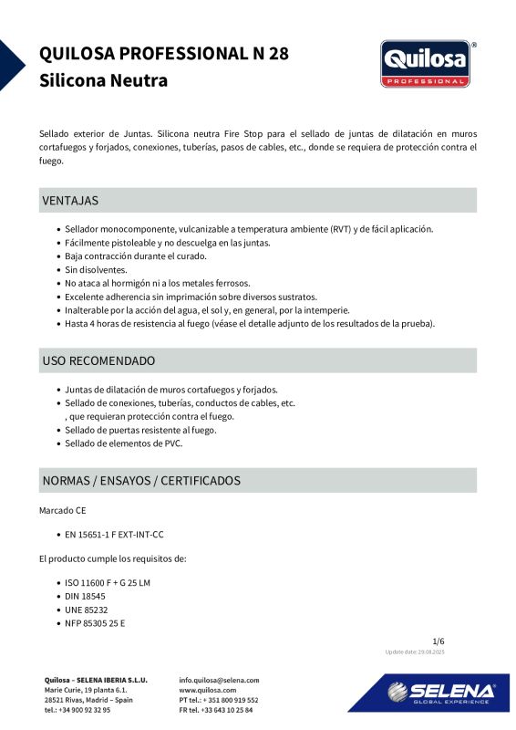 Quilosa N 28 Fire Stop Blanco 300 ml