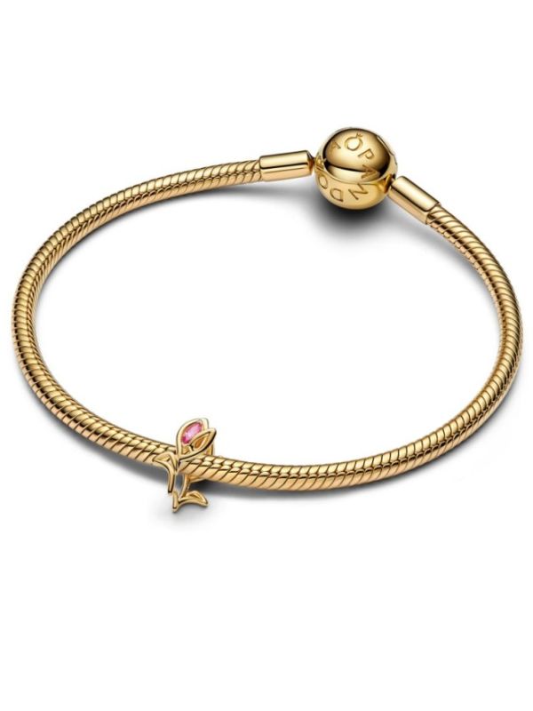 Charm Pandora Tulipán Calado Baño Oro pulsera
