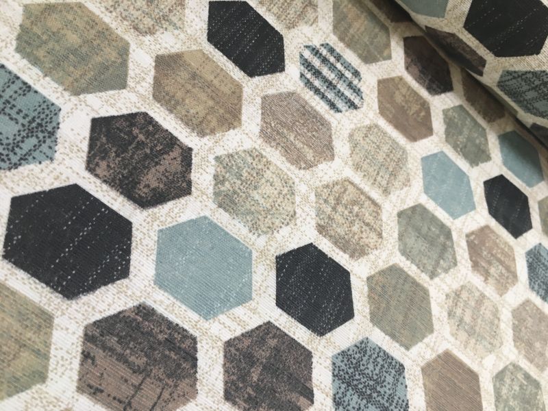 Tela mantel resinado antimanchas HEXÁGONOS TOSTADOS 