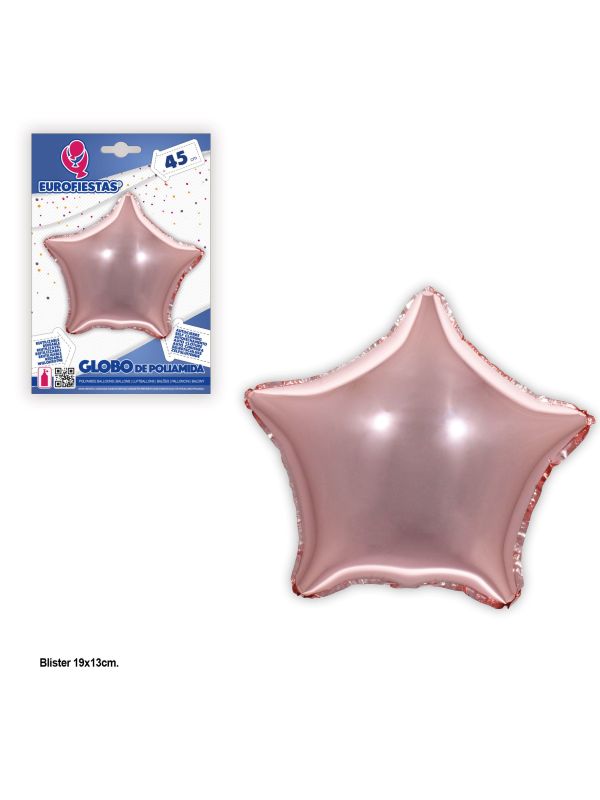 Globo Foil Estrella Rosa Oro