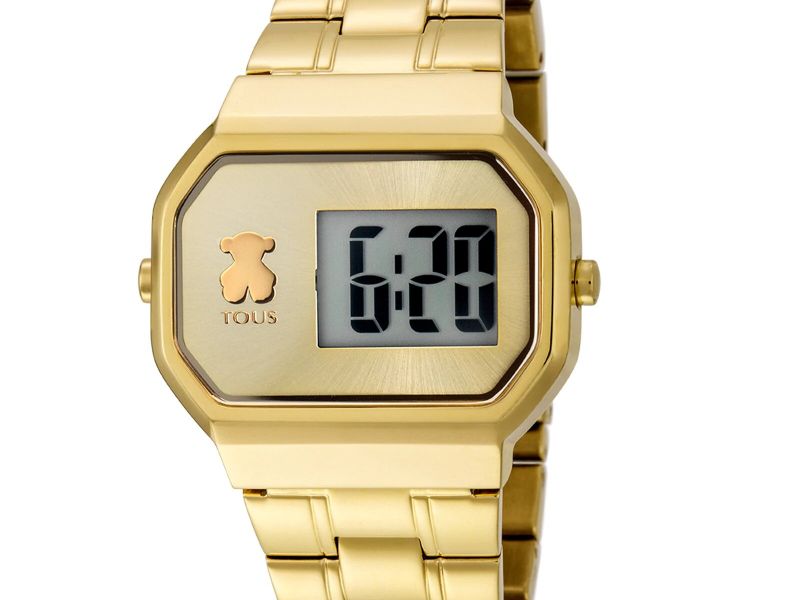 Reloj D-Bear Digital de acero IP dorado