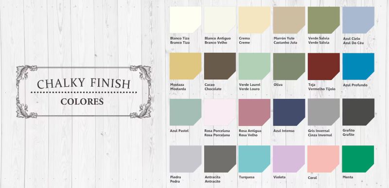 Pintura Chalk Paint Mate para Muebles 750 ml Mate
