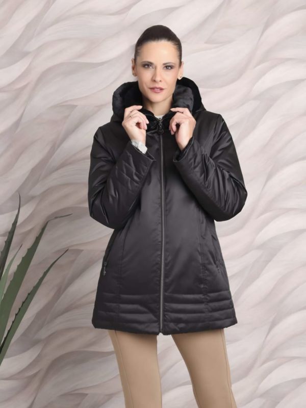 Parca Reversible Gabardina/Pelo