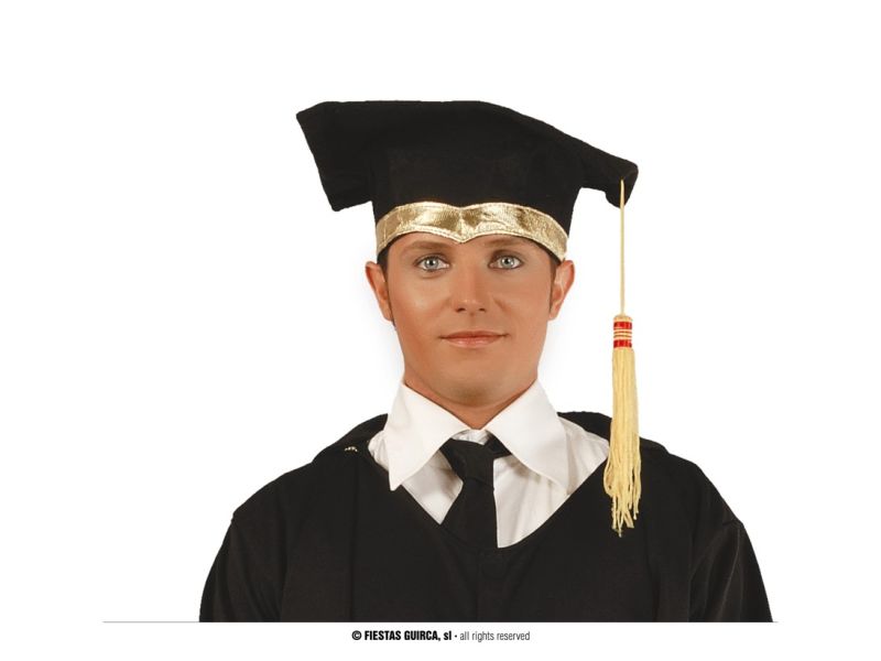 Birrete Estudiante cinta oro