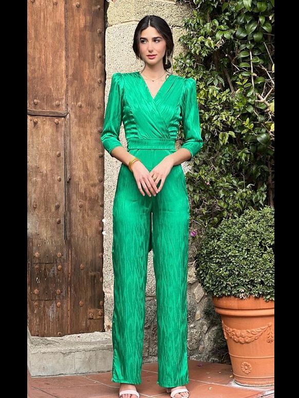 Mono Esmoquin Jackard Verde