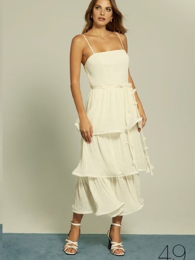 Vestido Con Volantes Midi