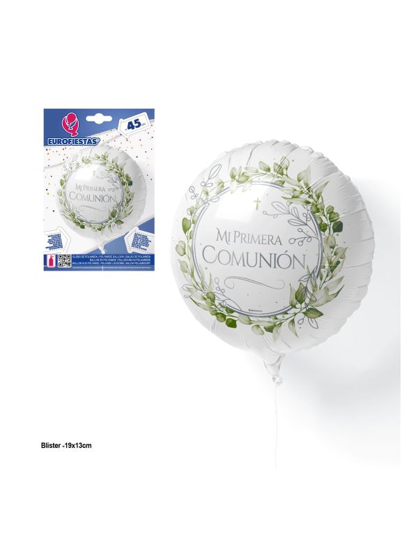 Globo Mi primera comunión Hojas