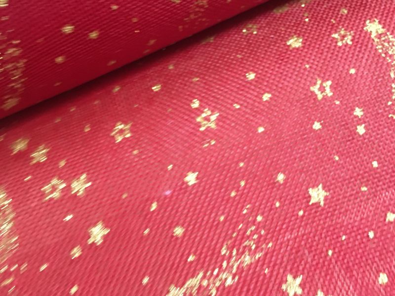 Alpillera NAVIDAD ROJA CON ESTRELLAS DORADAS 