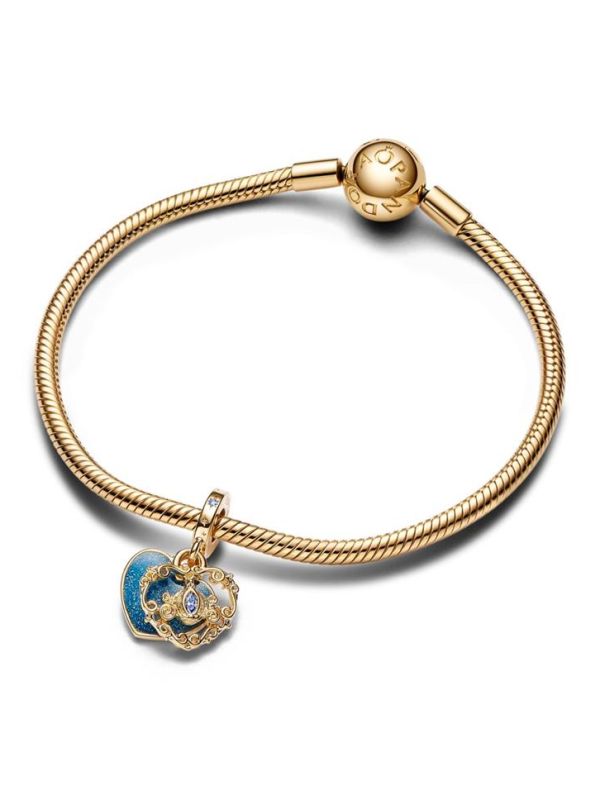 Charm Colgante Doble Pandora Carroza y Corazón Cenicienta Disney pulsera
