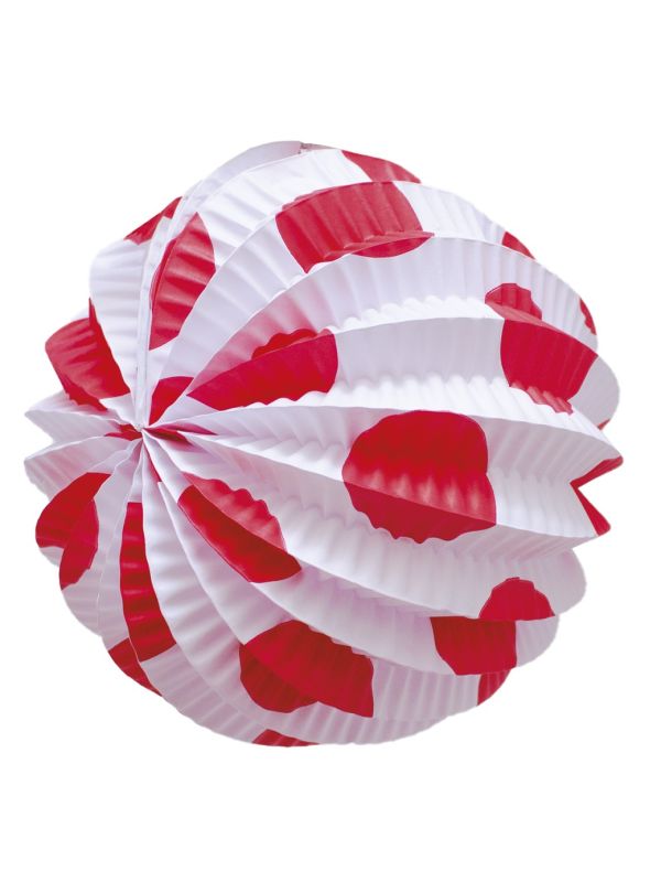 Bolsa de 12 faroles blanco lunar grande rojo