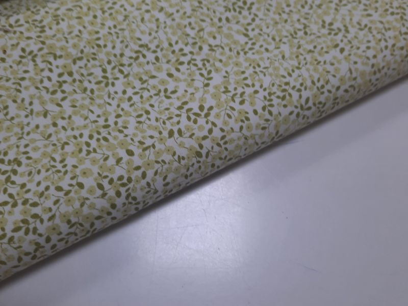 Popelin estampado HOJA PISTACHO 