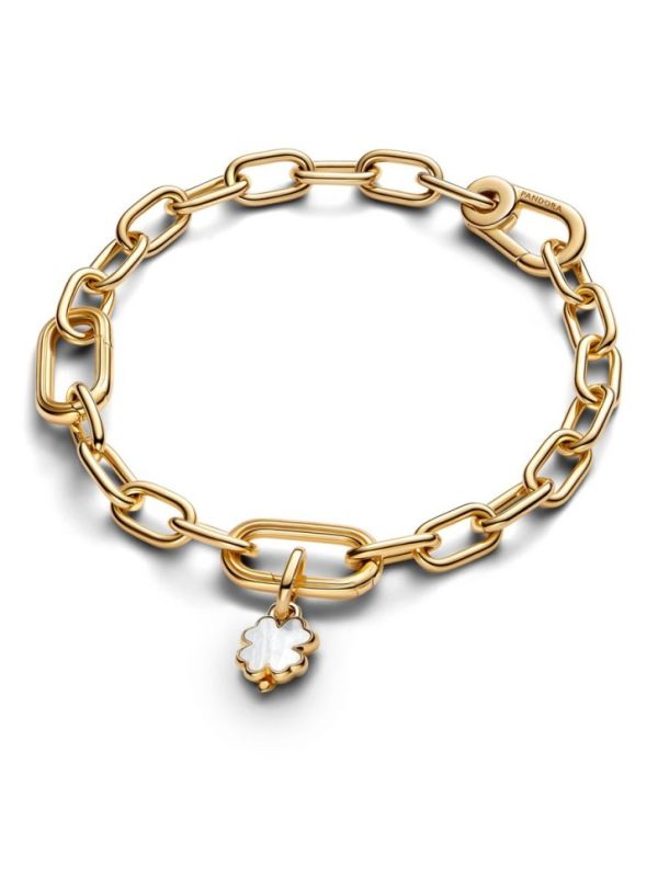 Charm Colgante Pandora Trébol Blanco de la Suerte pulsera