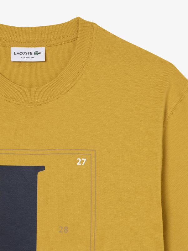  Camiseta de Corte Regular de Algodón Orgánico con Estampado de Gráfico de Lacoste