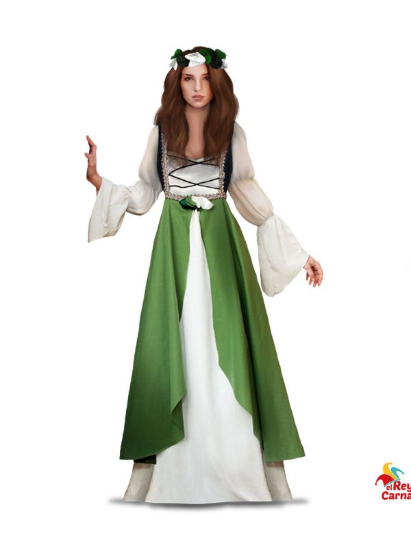 Disfraz de Dama medieval Verde