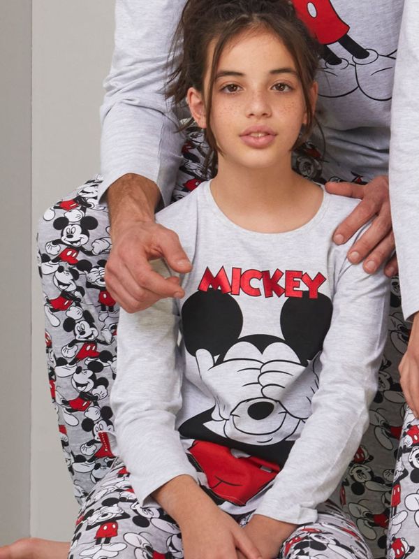 Pijama niña Mickey Mouse gris