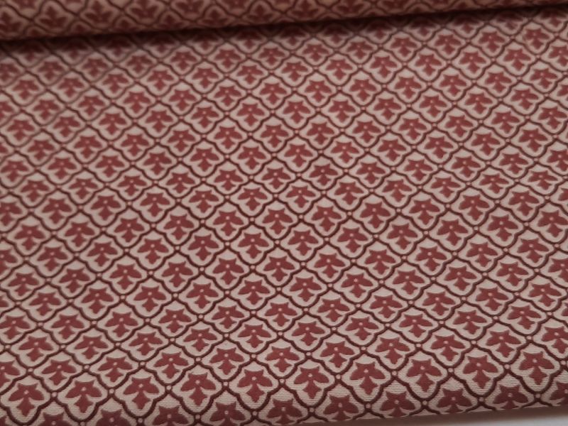 Popelin ROMBO Y FLOR GRANATE 