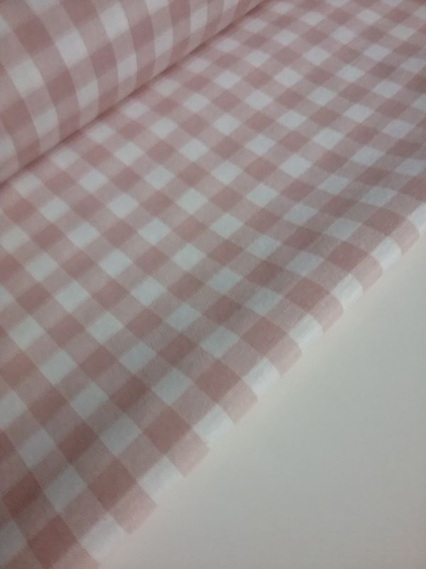 Loneta cuadro vichy  ROSA PALO