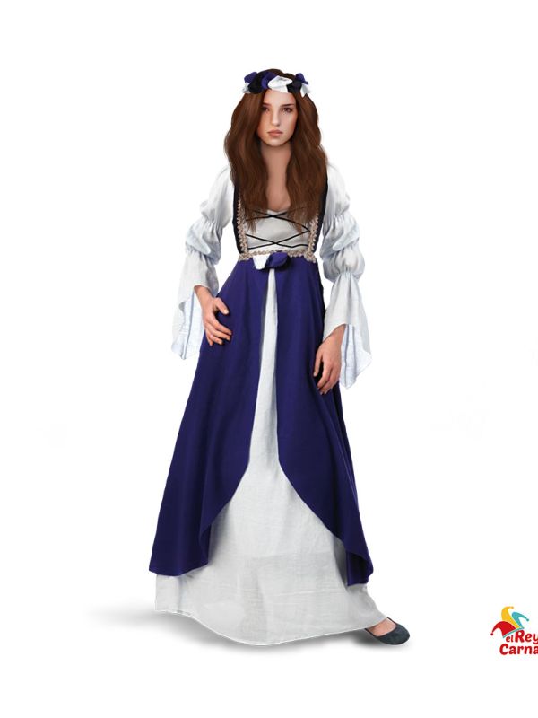 Disfraz de Mujer medieval Azul