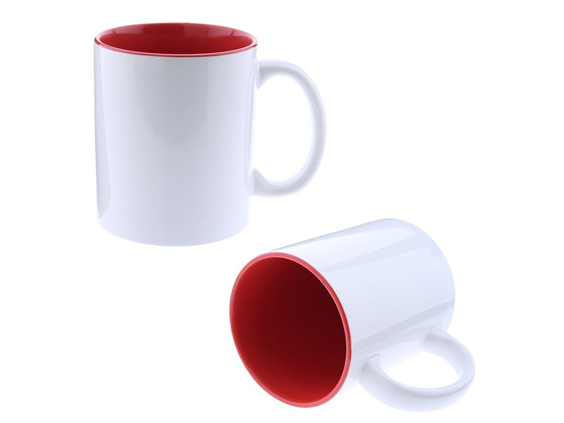 TAZA BICOLOR PERSONALIZADA ROJA-BLANCA