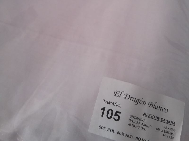 Juego de sábanas  BLANCO DE 1,05