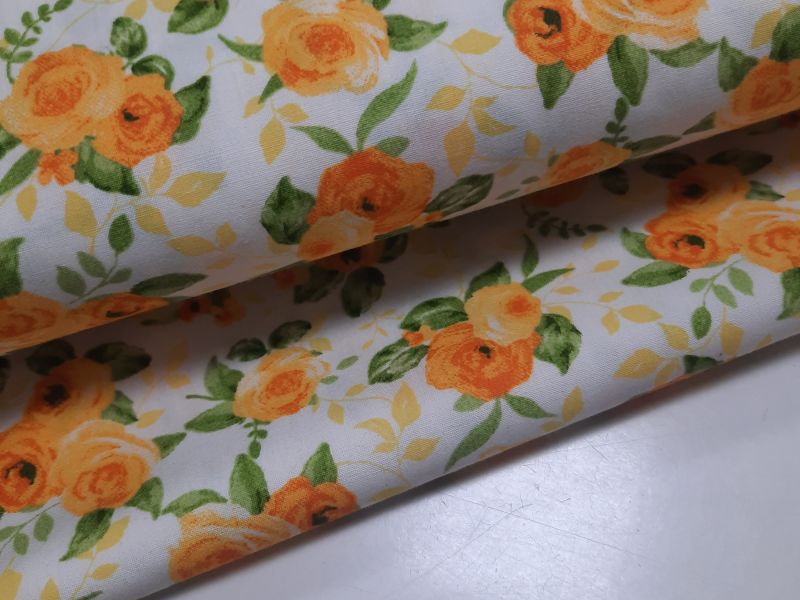 Popelin estampado ROSA AMARILLA 