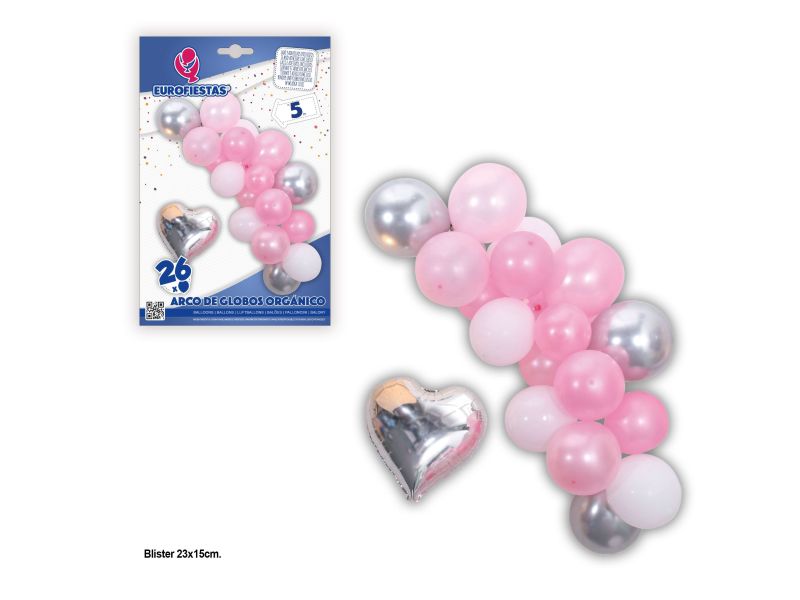 Arco de Globos rosa-corazon