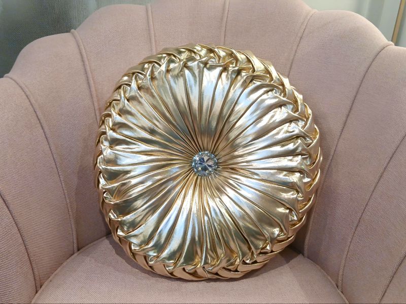 Cojín Redondo Dorado Mediano