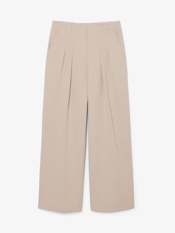 Pantalón Chino de Corte Amplio de Tela de Gabardina Elástica