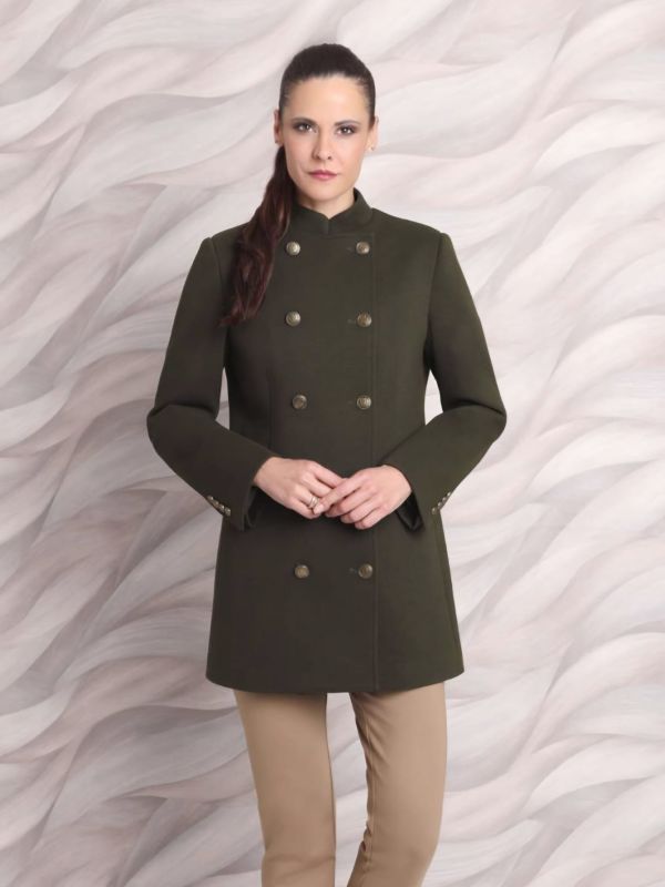 Abrigo Militar con Cuello Mandarín