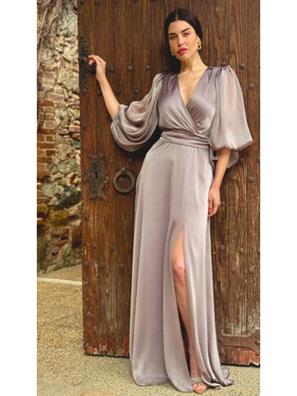 Vestido Gasa Plata