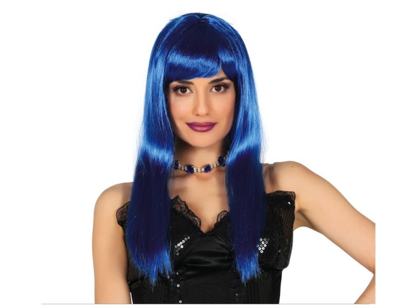 Peluca Azul Larga