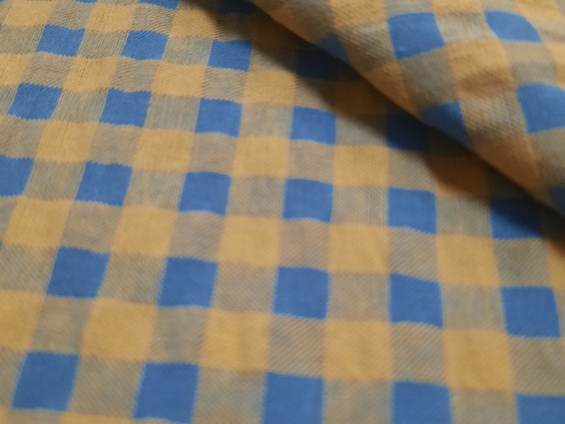 Cuadro SEERSUCKER AZUL Y MOSTAZA 