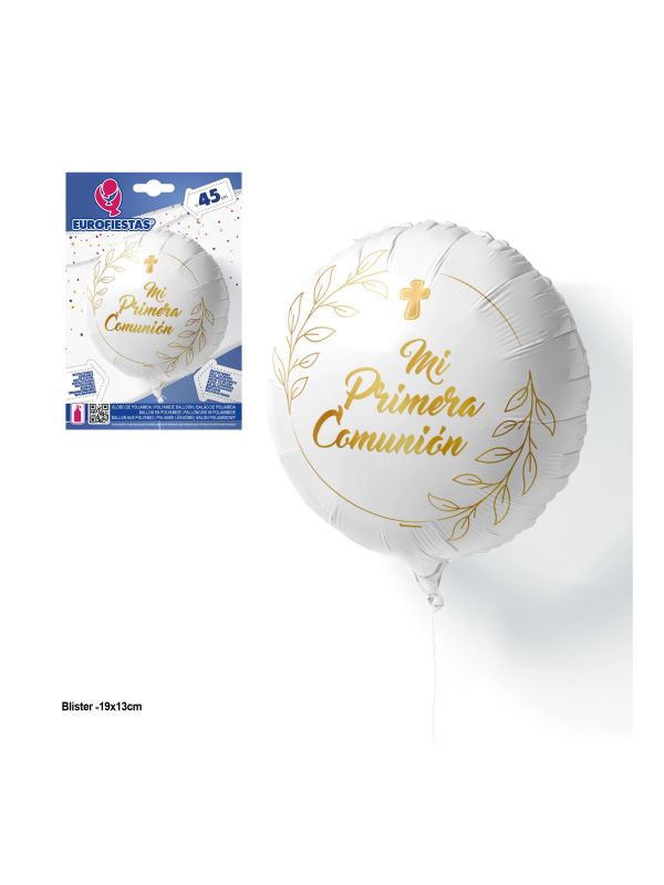 Globo Mi primera comunión blanco