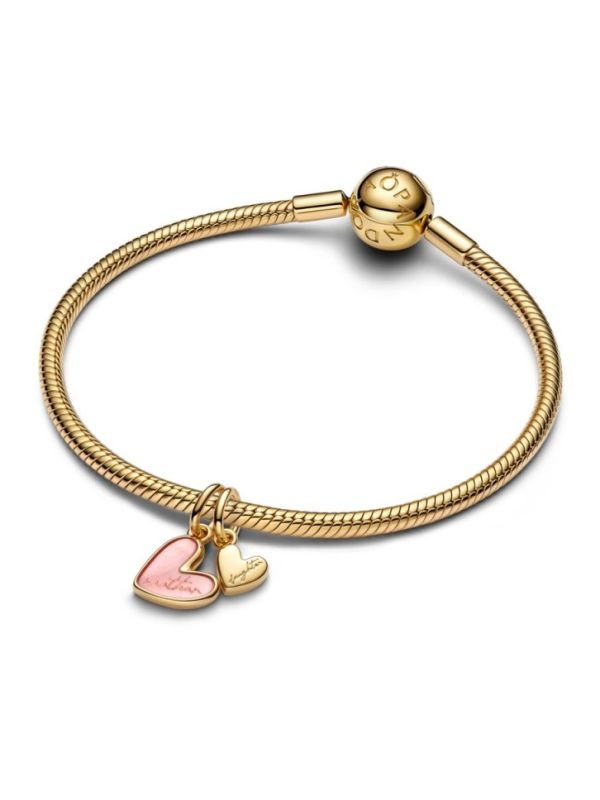 Charm Colgante Divisible Pandora Corazón Rosa Madre e Hija pulsera