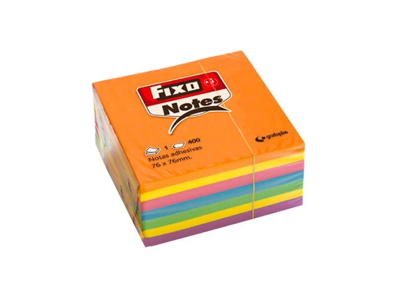 Notas adhesivas 76x76mm colores Fixo Notes