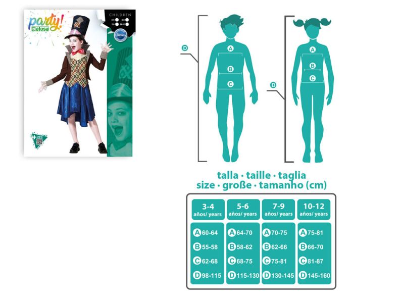 Disfraz de sombrerera Loca Infantil
