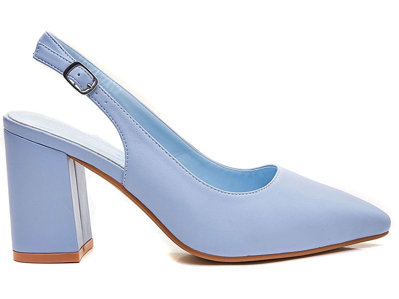 Zapato Talón Abierto Azul Claro