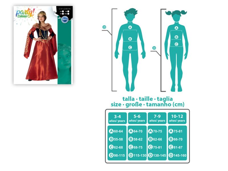 Disfraz de Dama Medieval Infantil